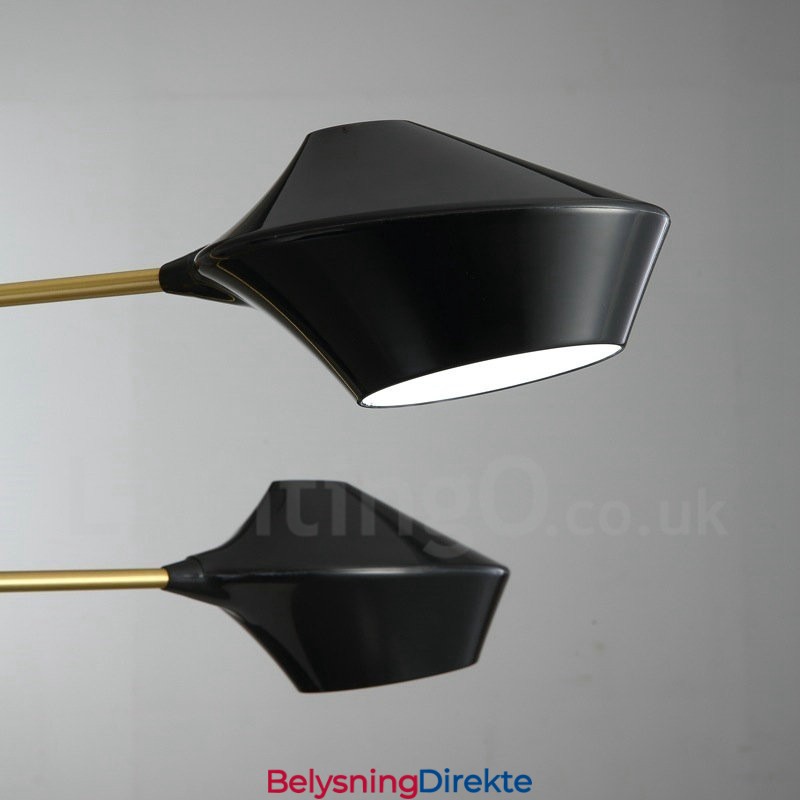 2-Etasjes Flerfarget Lineær Retro Lysekrone 6 Lys Med Akrylskjermer Utendørs Garasje