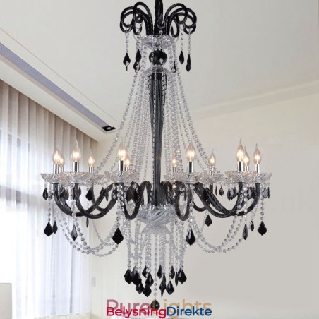 Svart Krystalllysekrone