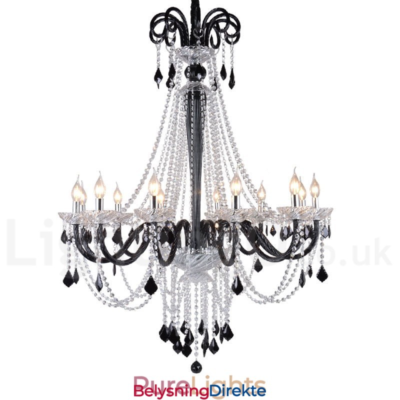Svart Krystalllysekrone