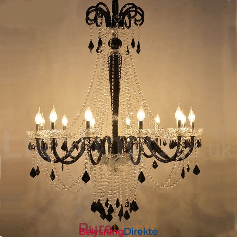 Svart Krystalllysekrone