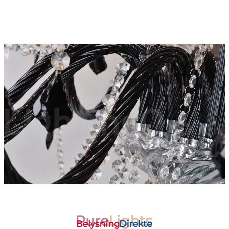 Svart Krystalllysekrone