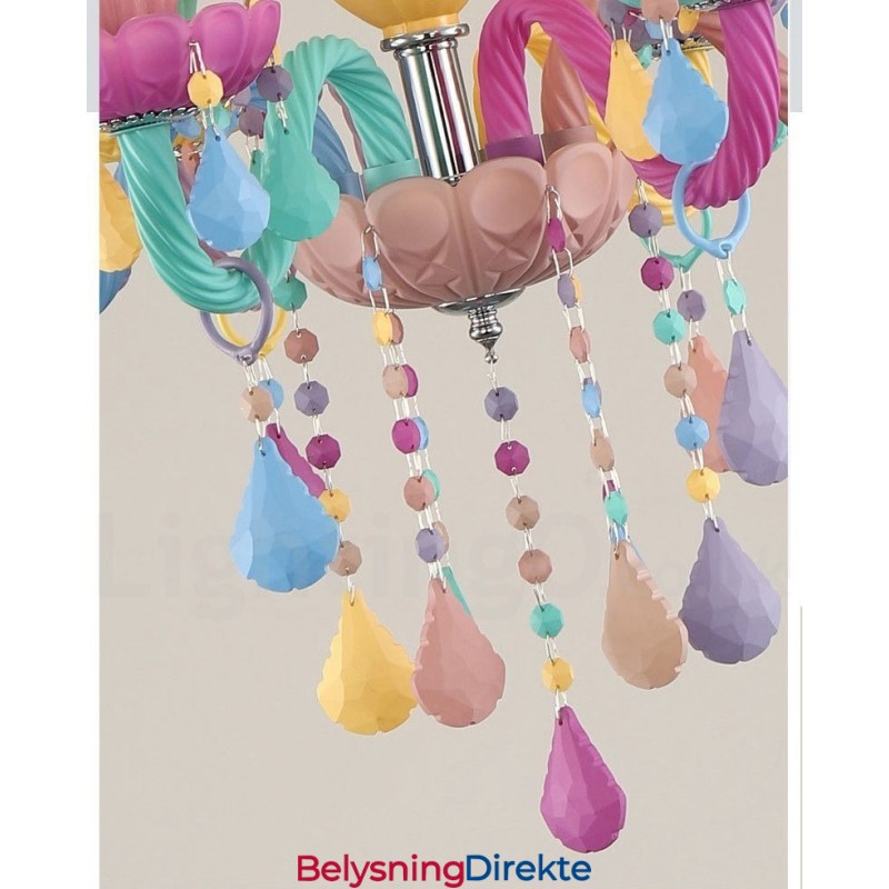 Macaron 18 (12+6) Lyskrone Med Flerfarget Krystalllys I Ministil For Barn