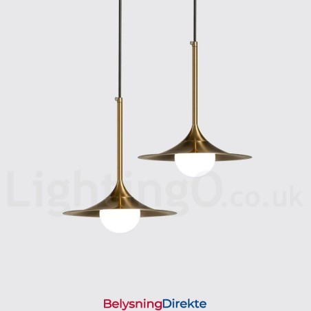 1 Lys Industriell Stil Gullfarget Mini-Stil Galvanisert Lakkert Pendellampe Med Glassskjerm