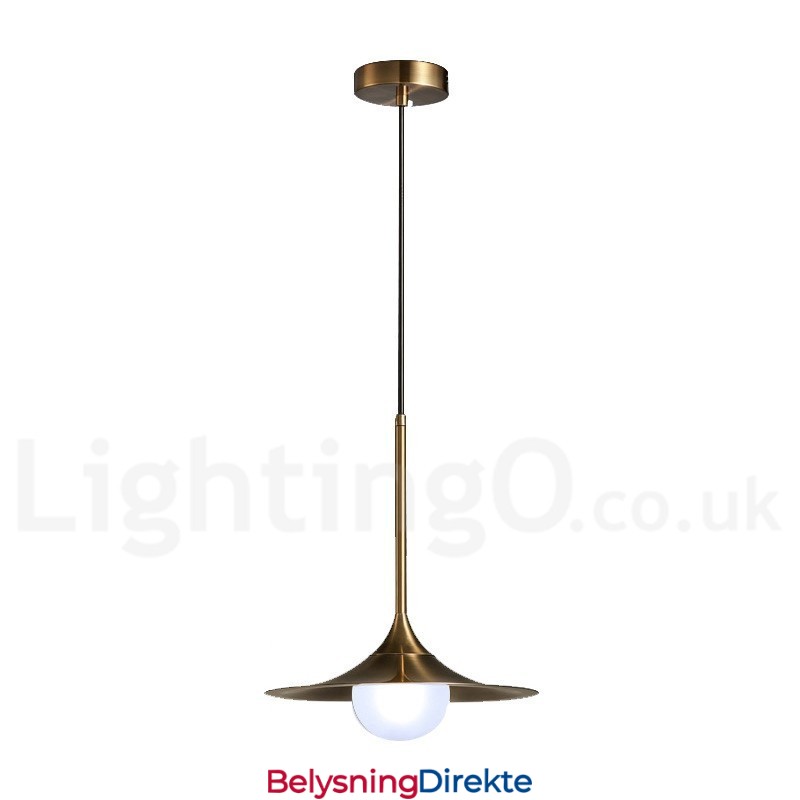 1 Lys Industriell Stil Gullfarget Mini-Stil Galvanisert Lakkert Pendellampe Med Glassskjerm