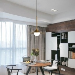 1 Lys Industriell Stil Gullfarget Mini-Stil Galvanisert Lakkert Pendellampe Med Glassskjerm