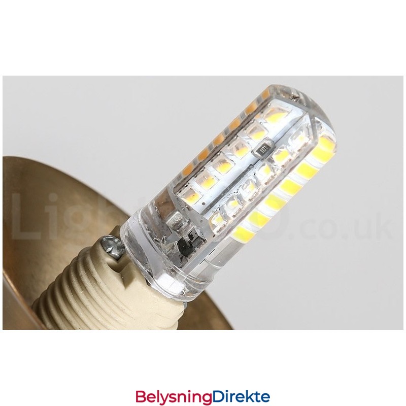 1 Lys Industriell Stil Gullfarget Mini-Stil Galvanisert Lakkert Pendellampe Med Glassskjerm