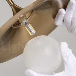 1 Lys Industriell Stil Gullfarget Mini-Stil Galvanisert Lakkert Pendellampe Med Glassskjerm