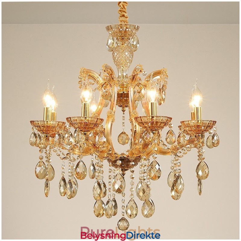 8 Lys Ravfarget Krystalllysekrone