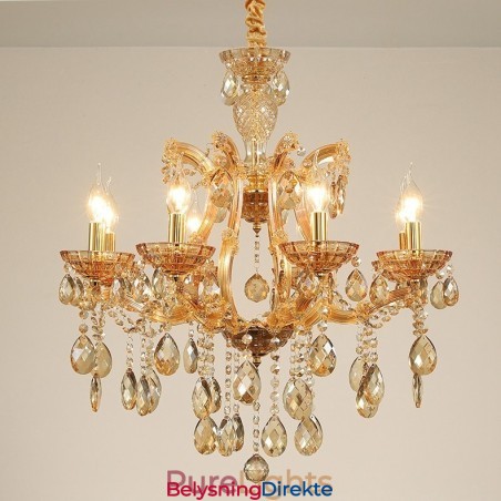 8 Lys Ravfarget Krystalllysekrone