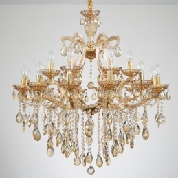 18 (12+6) Lysende Ravfarget Krystalllysekrone