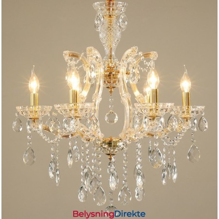 6 Lys Gull Krystall Lysekrone