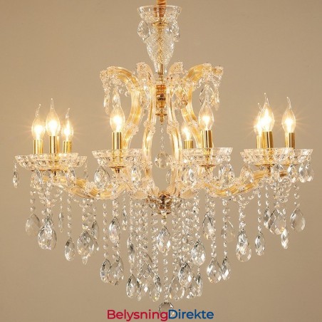 10 Lys Gullkrystalllysekrone