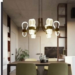 Nordisk Postmoderne Lysekrone Med 6 Lys Og Akrylskjermer