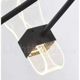 Nordisk Postmoderne Lysekrone Med 6 Lys Og Akrylskjermer