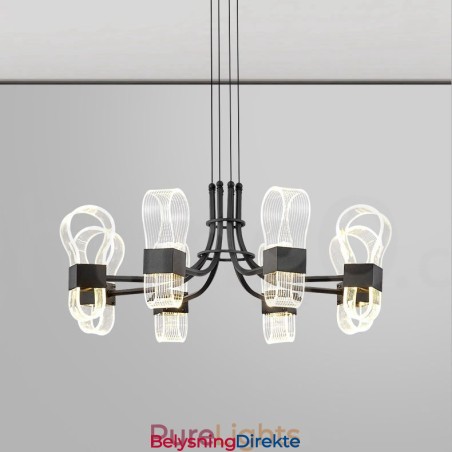 8-Lys Nordisk Postmodern Lysekrone Fra 2021 Med Akrylskjermer