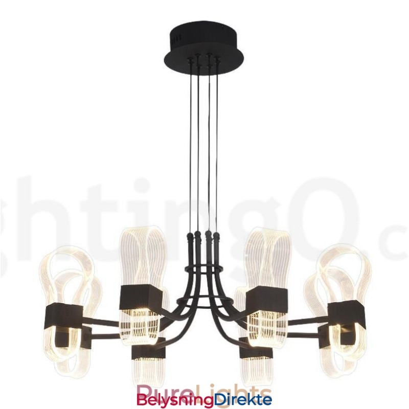 8-Lys Nordisk Postmodern Lysekrone Fra 2021 Med Akrylskjermer