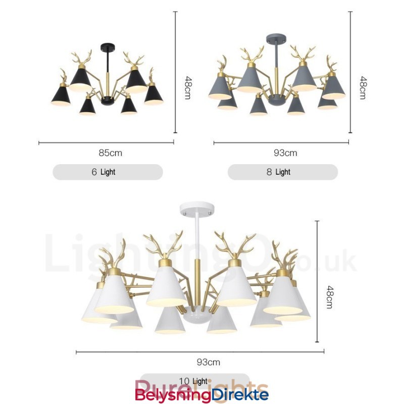 4-Lyss Nordisk Macaron Moderne Gevirlysekrone