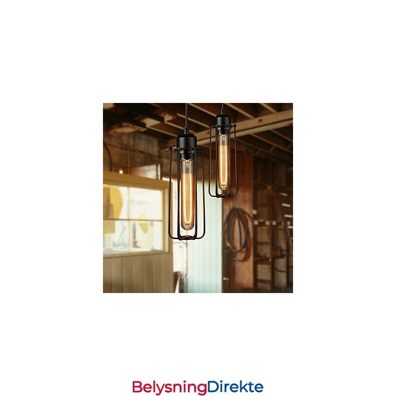 Lysekrone I Ministil I Rustikk Lodgestil, Retro Metall, Anhengslampe Med 3 Lys