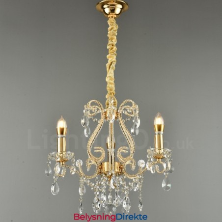 3 Lys Gull Sølv Amerikansk Stil Krystall Anheng Lysekrone Lys Butikk