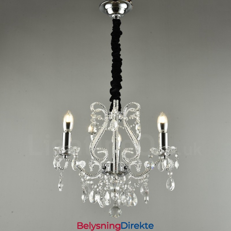 3 Lys Gull Sølv Amerikansk Stil Krystall Anheng Lysekrone Lys Butikk