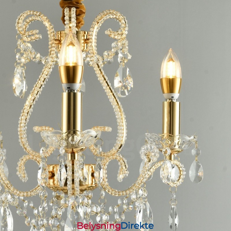 3 Lys Gull Sølv Amerikansk Stil Krystall Anheng Lysekrone Lys Butikk