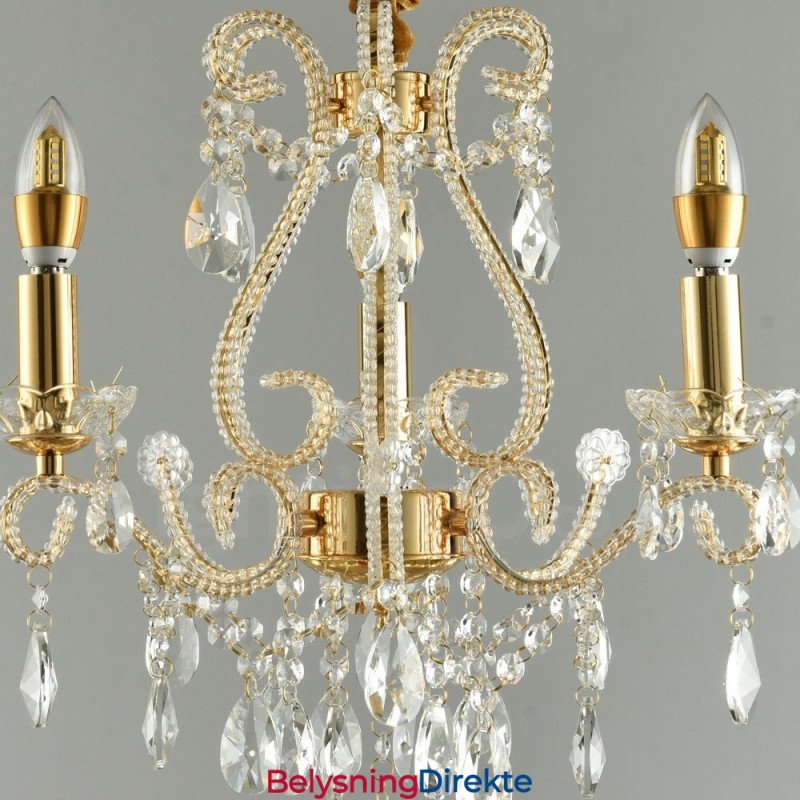 3 Lys Gull Sølv Amerikansk Stil Krystall Anheng Lysekrone Lys Butikk