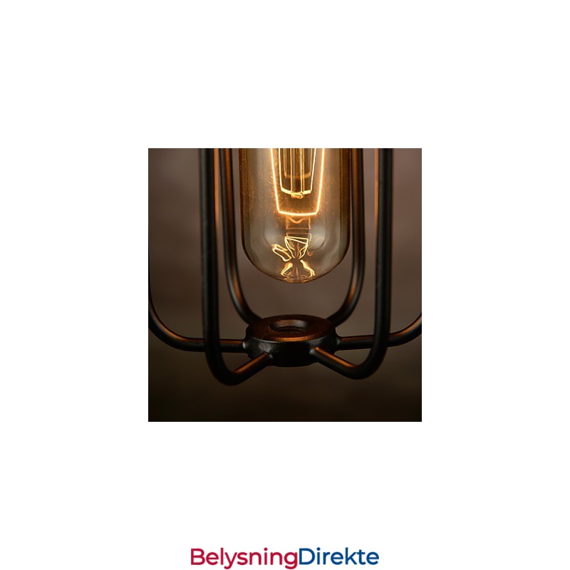 Lysekrone I Ministil I Rustikk Lodgestil, Retro Metall, Anhengslampe Med 3 Lys