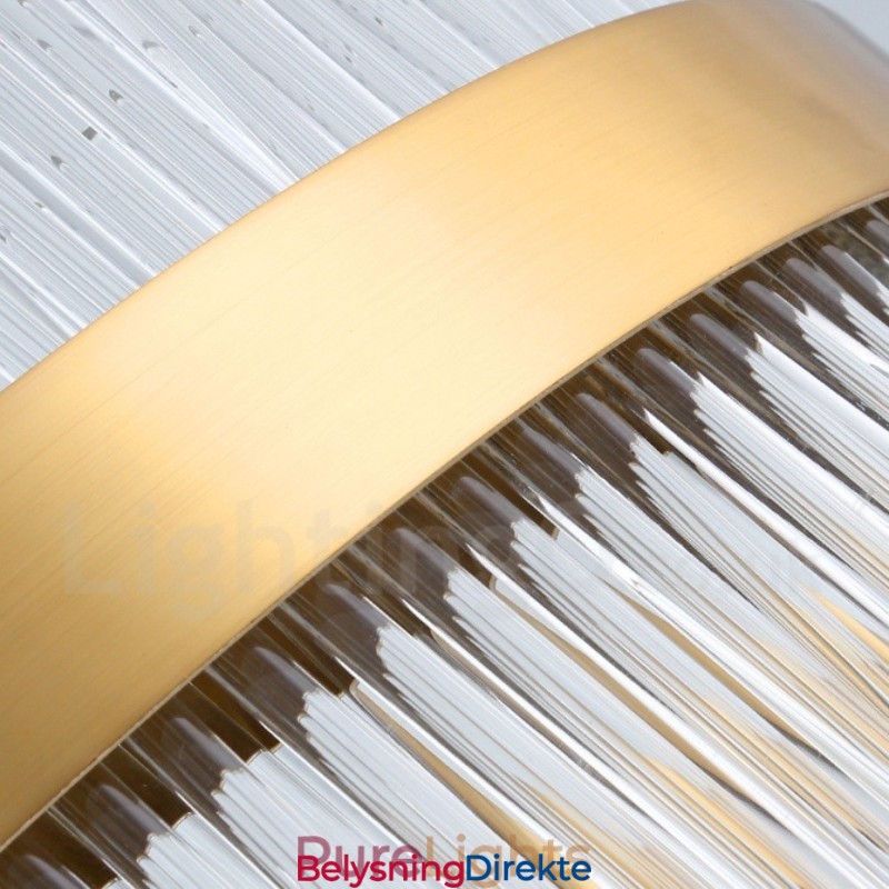 Postmoderne Luksuriøs Rund Krystall Pendellampe I Utstillingshall