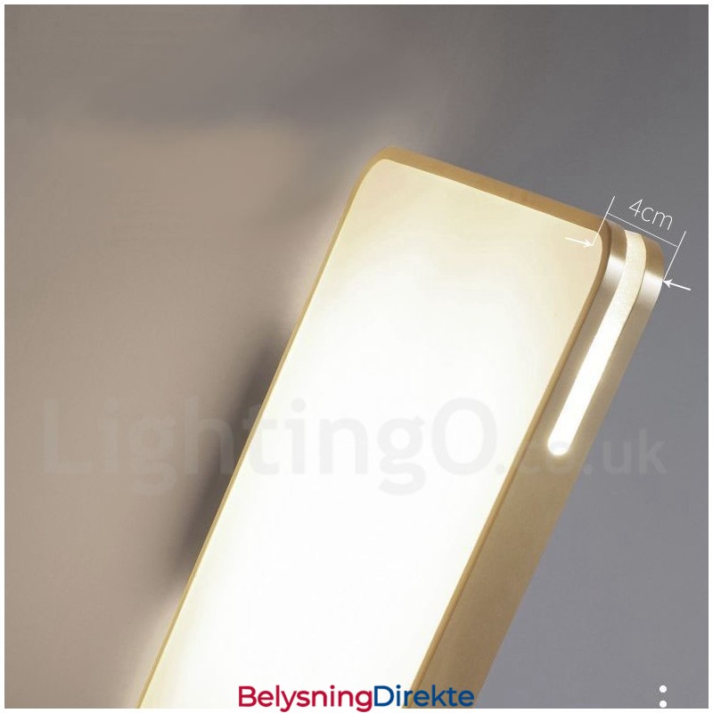 Ultratynne Rektangulære Moderne, Samtidskunstneriske Nordiske Stiler, Innfelt Messingtaklampe Med Akrylskjerm, Kan Også Brukes Som Vegglampe
