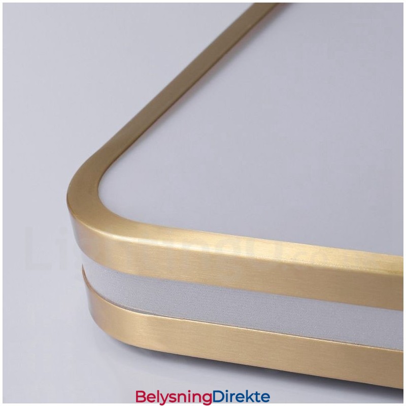 Ultratynne Rektangulære Moderne, Samtidskunstneriske Nordiske Stiler, Innfelt Messingtaklampe Med Akrylskjerm, Kan Også Brukes Som Vegglampe