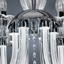 Elegant Krystalllysekrone Med 6 Lys I Stearinlyspære