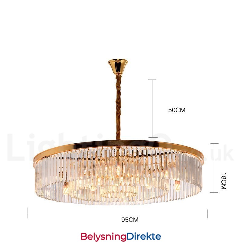 Postmoderne Luksuriøs Rund K9 Krystall Anheng Lysekrone Lys Utstillingshall
