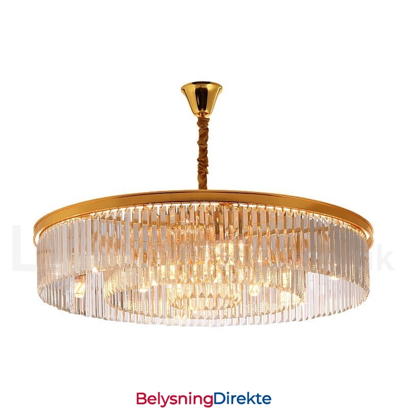 Postmoderne Luksuriøs Rund K9 Krystall Anheng Lysekrone Lys Utstillingshall