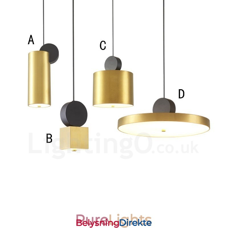 4 Stiler Gullsvart Postmodern Pendellampe