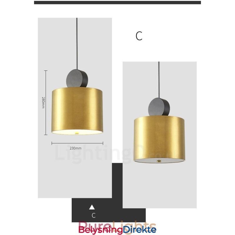 4 Stiler Gullsvart Postmodern Pendellampe