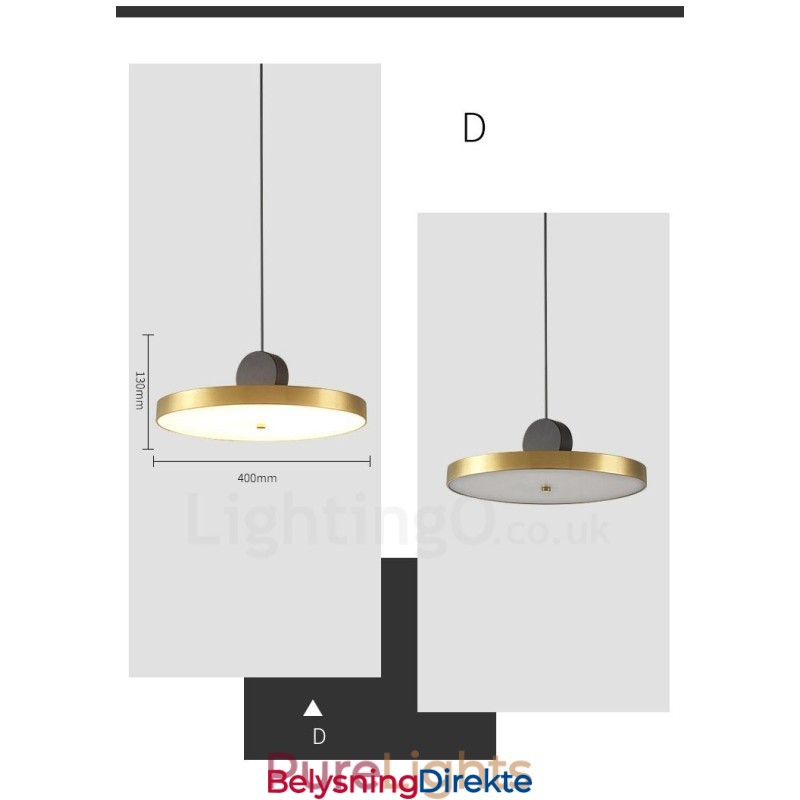 4 Stiler Gullsvart Postmodern Pendellampe
