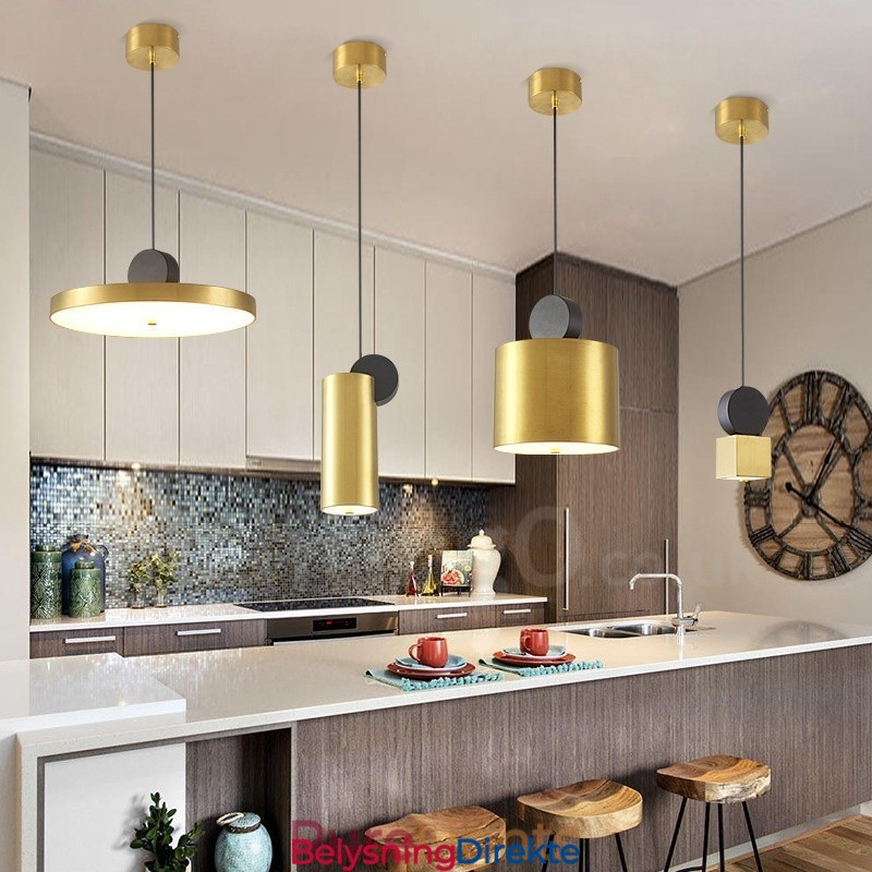 4 Stiler Gullsvart Postmodern Pendellampe