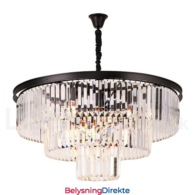 Postmoderne Luksuriøs Rund K9 Krystall Anheng Lysekrone Lys Utstillingshall