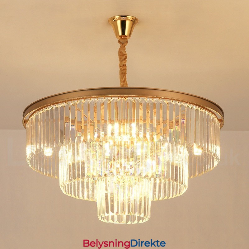 Postmoderne Luksuriøs Rund K9 Krystall Anheng Lysekrone Lys Utstillingshall