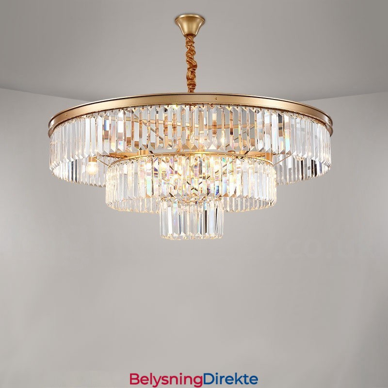Postmoderne Luksuriøs Rund K9 Krystall Anheng Lysekrone Lys Utstillingshall