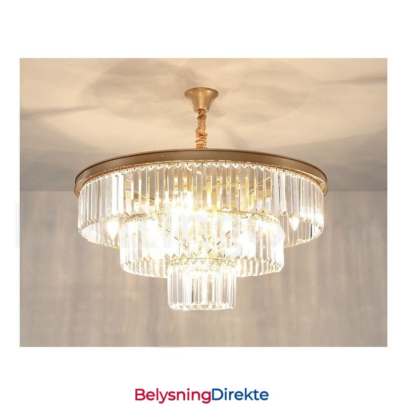 Postmoderne Luksuriøs Rund K9 Krystall Anheng Lysekrone Lys Utstillingshall