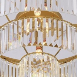 Postmoderne Luksuriøs Rund K9 Krystall Innfelt Taklampe I Utstillingshall