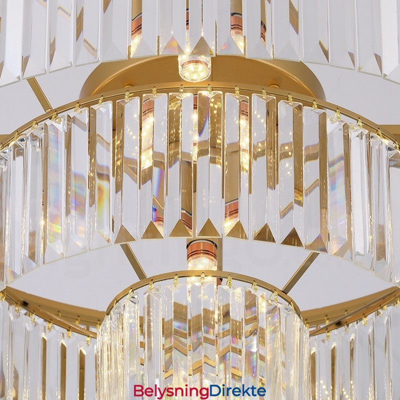Postmoderne Luksuriøs Rund K9 Krystall Innfelt Taklampe I Utstillingshall