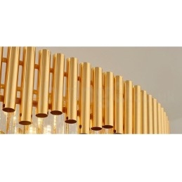 Postmoderne Gull Luksuriøs Rund K9 Krystall Anheng Lysekrone Lys Utstillingshall