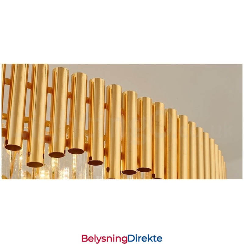 Postmoderne Gull Luksuriøs Rund K9 Krystall Anheng Lysekrone Lys Utstillingshall