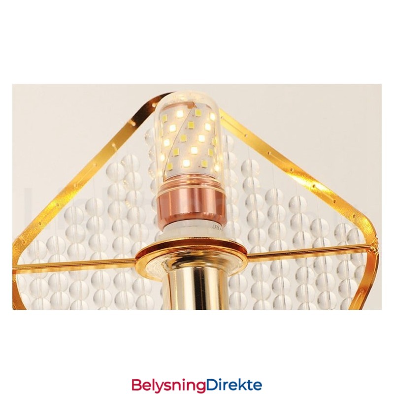 Gull Postmodern Luksuriøs Rund K9 Krystall Anhengslysekrone Med Akrylskjerm Utstillingshall