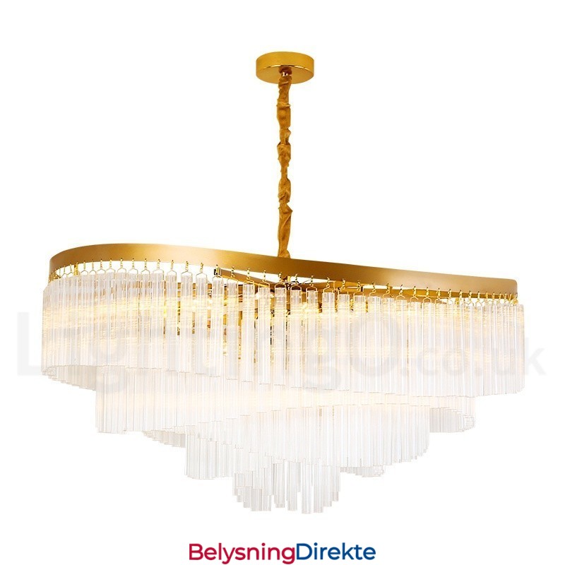 Gull Postmoderne Luksuriøs Rund K9 Krystall Anheng Lysekrone Utstillingshall