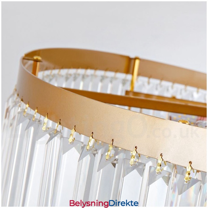 Gull Postmoderne Luksuriøs Rund K9 Krystall Anheng Lysekrone Utstillingshall