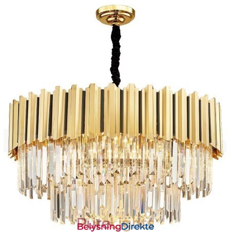 Årets Luksuriøse Postmoderne Gullrund K9 Krystallanhengslysekrone Utstillingshall