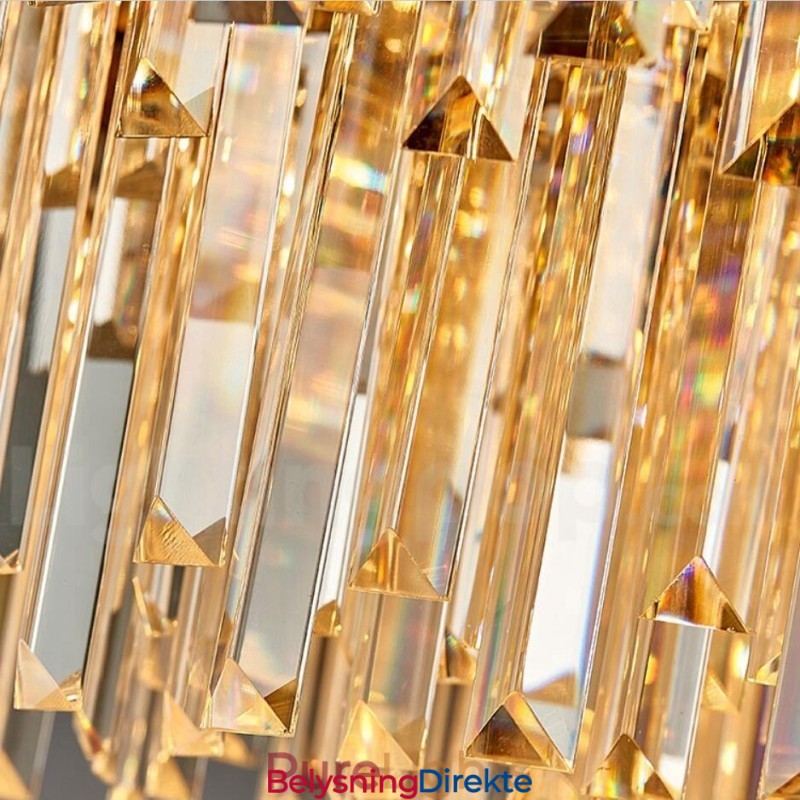 Årets Luksuriøse Postmoderne Gullrund K9 Krystallanhengslysekrone Utstillingshall